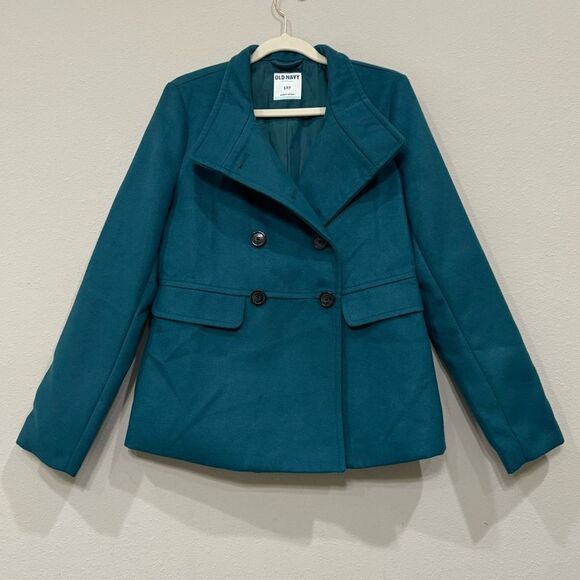 Old Navy Pea Coat Double Breasted Size Small‎ Blue - Picture 2 of 11